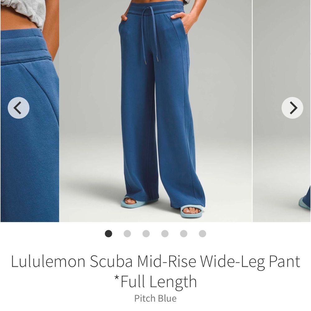Lululemon Scuba Wide Leg Pant in Pitch Blue